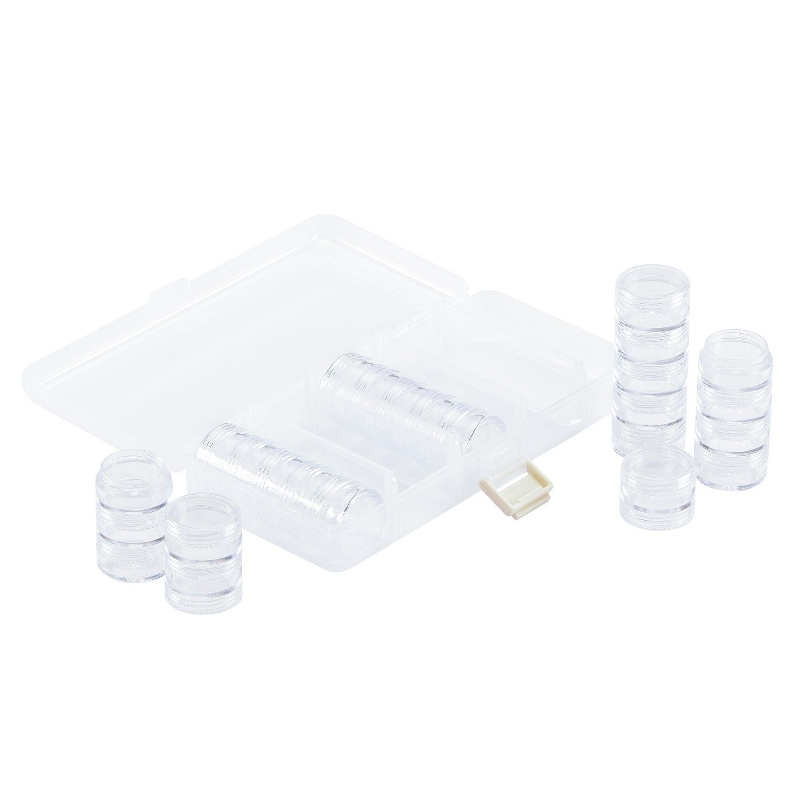 Vaessen creative opbergbox – 18,5 x 8,5 x 3,2 cm – incl. 25 potjes