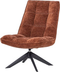 Woood jouke draaifauteuil - chenille structuur - roestbruin - 97x70x85