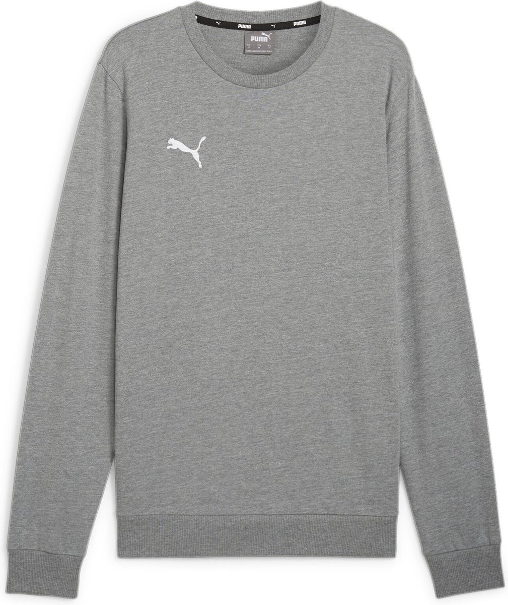 Puma teamgoal casuals crew neck sweat heren sporttrui - medium gray heather- white xl