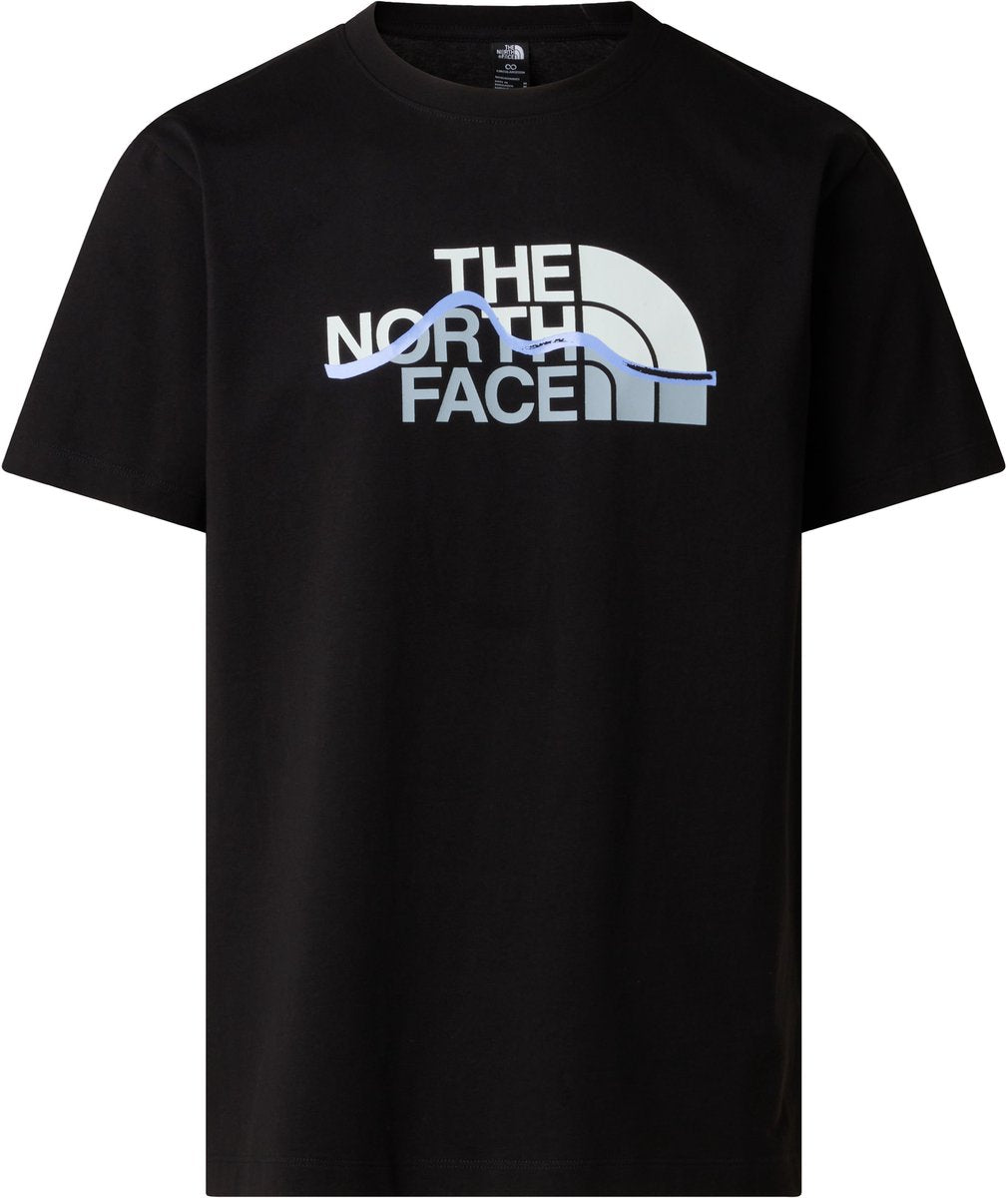 The north face m mountain line regular short sleeve tee heren outdoorshirt - tnf zwart xs