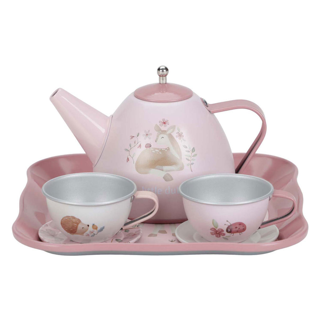 Little dutch fairy garden tinnen theeservies in koffer
