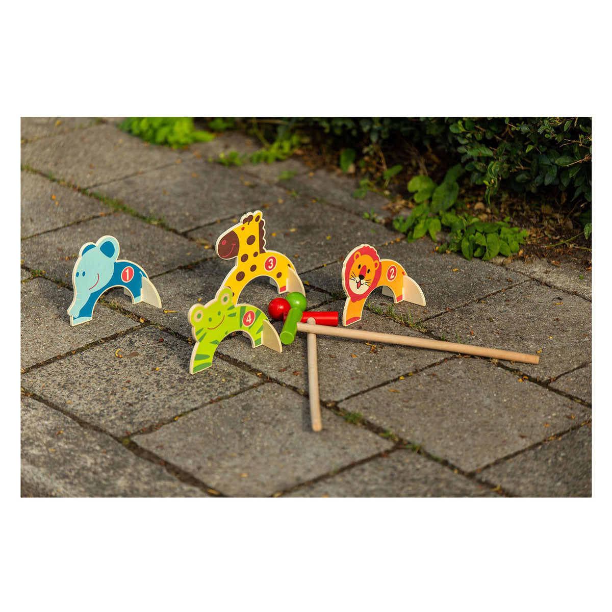 Outdoor-Spielzeug-Krocket aus Holz in Tierform