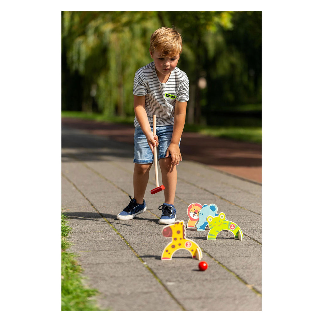 Outdoor-Spielzeug-Krocket aus Holz in Tierform