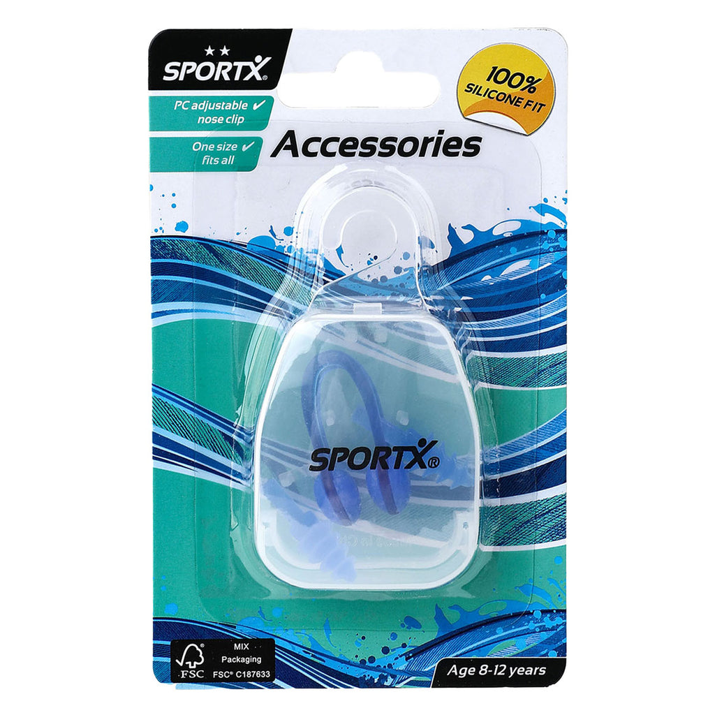SportX Junior Nasenklammer und Ohrstöpsel, 2 Sterne, blau