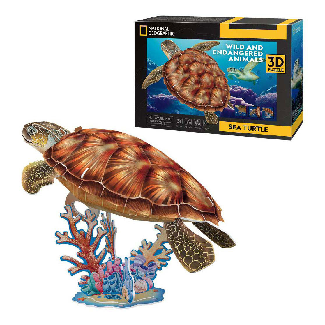 Cubic Fun 3D-Puzzle: National Geographic Meeresschildkröte