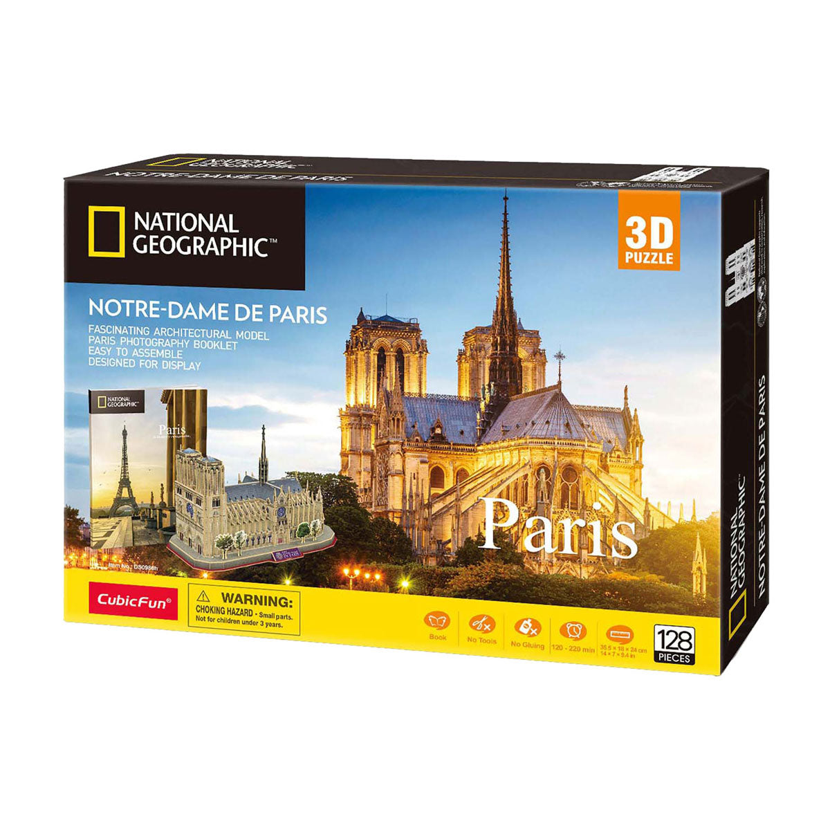 Cubic fun national geographic 3d puzzel notre-dame parijs 128 stukjes