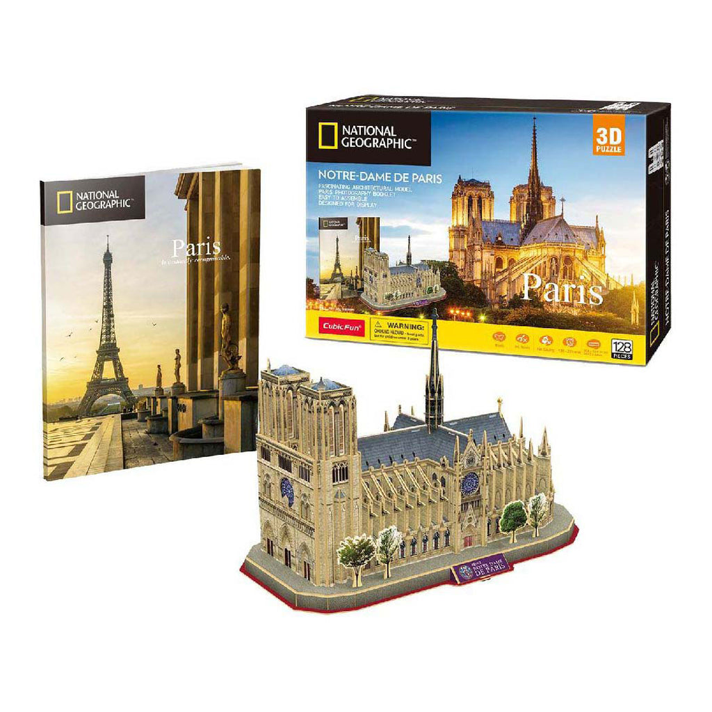 Cubic fun national geographic 3d puzzel notre-dame parijs 128 stukjes