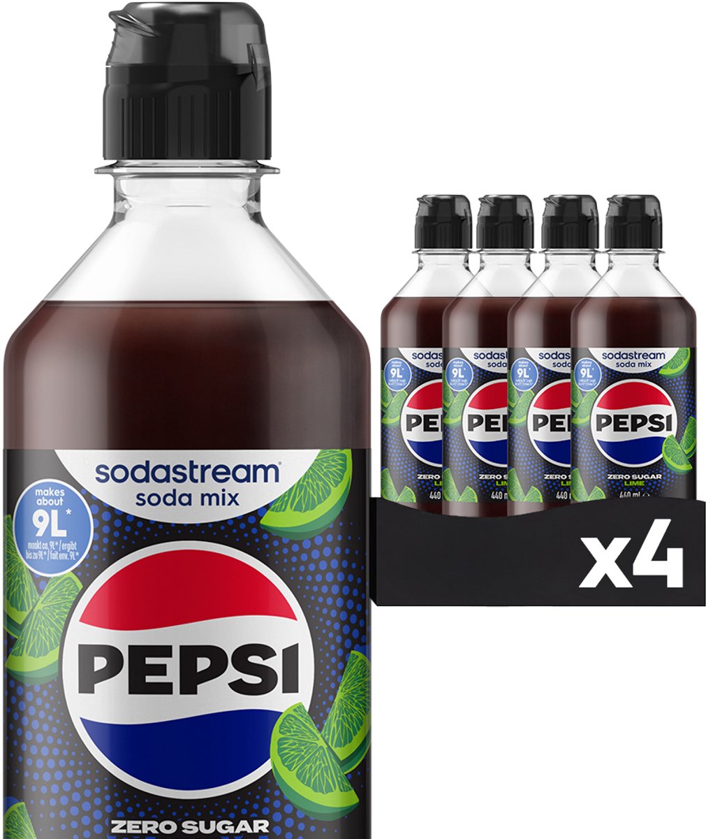 Sodastream pepsi lime zero siroop 4 x 440ml