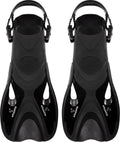 Atlantis dolphin - flippers - zwemvliezen - verstelbare hielstrap - voor zwemmen snorkelen - volwassenen - zwart - 41-45