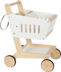 Small foot - houten supermarkt winkelwagen wit