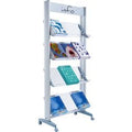 Mobiele folderhouder paperflow plexiglas 4 vakken