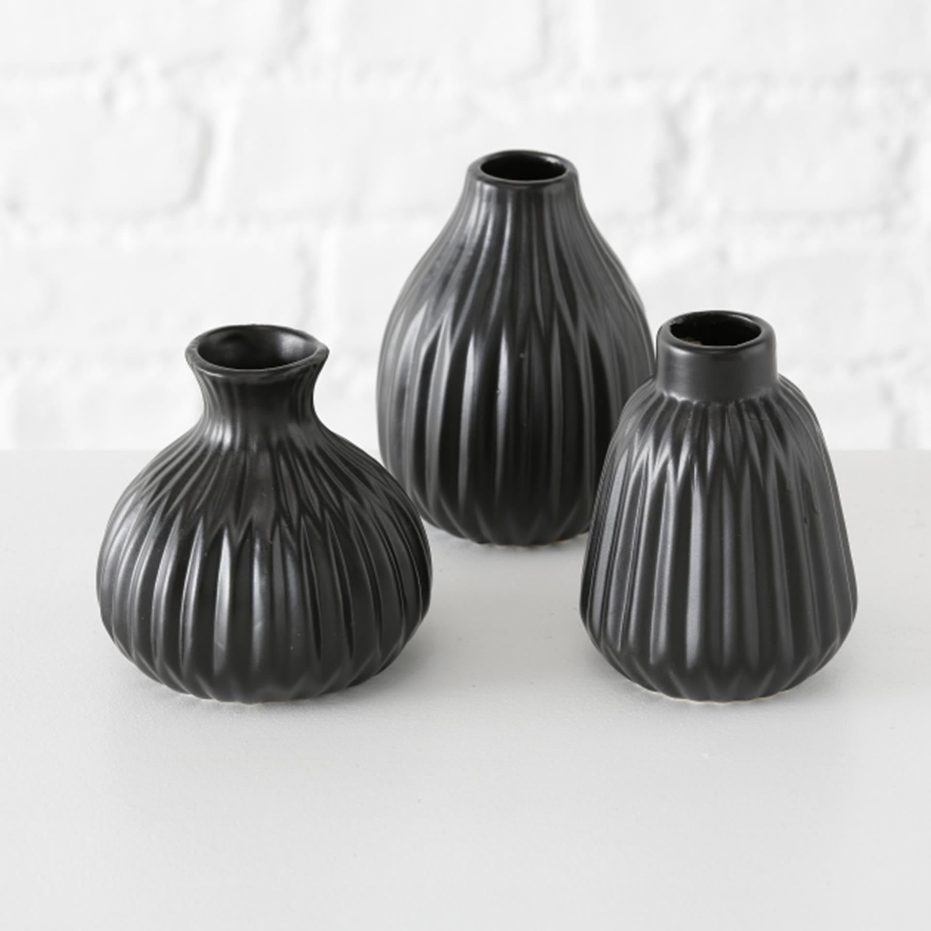 Boltze home vaas esko h12cm zwart