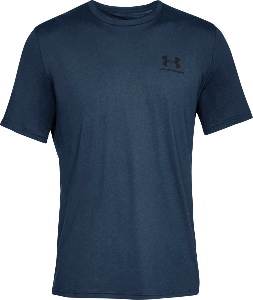Under armour ua m sportstyle lc ss-blu heren sportshirt - academy - zwart xl