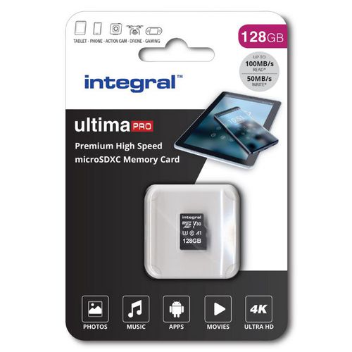 Micro sdxc kaart integral v30 128 gb