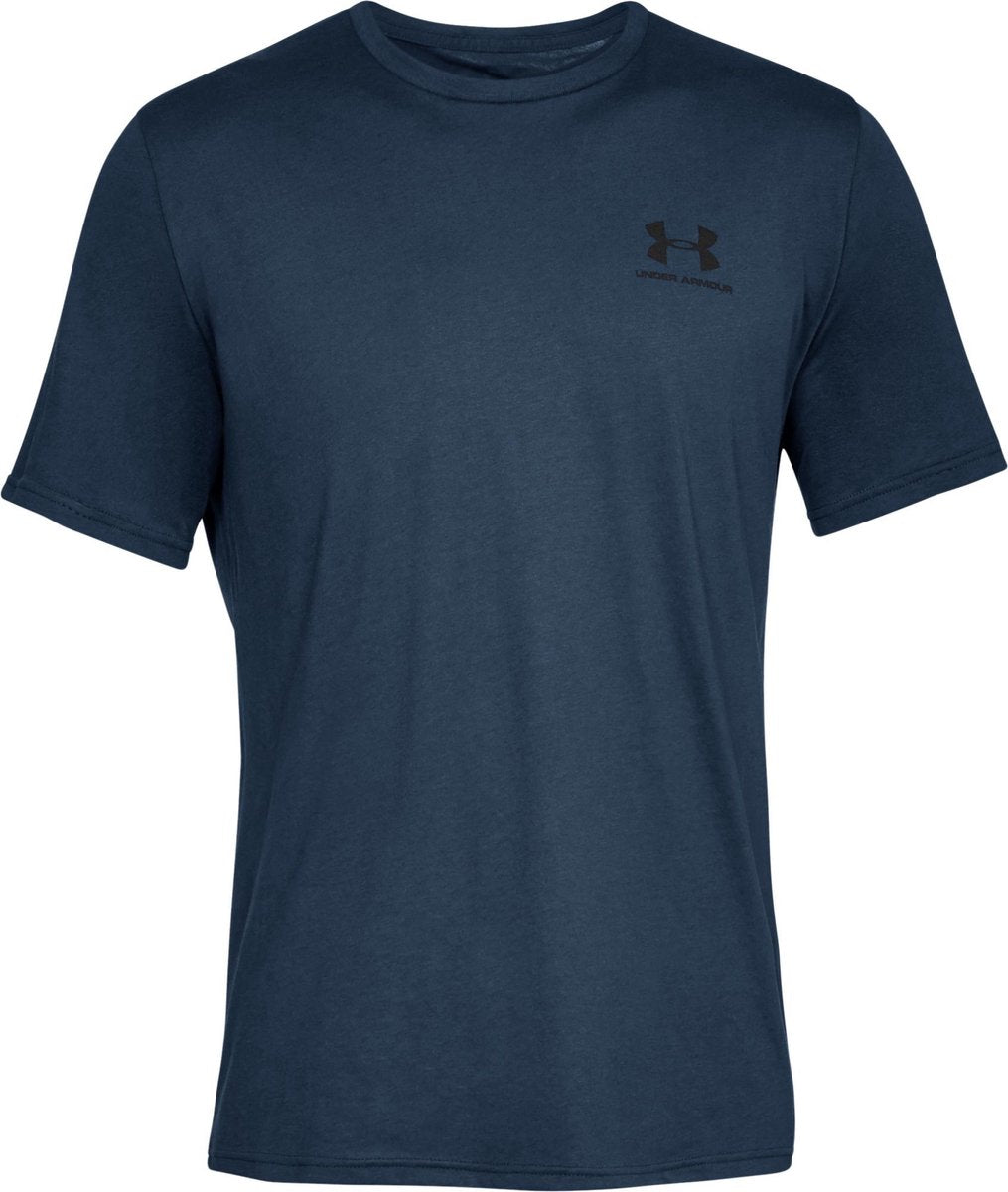 Under armour ua m sportstyle lc ss-blu heren sportshirt - academy - zwart xxl