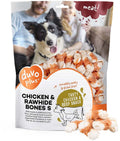 Duvo plus meat! hondensnack kip runderhuid botjes - graanvrije kauwsnack met 70% eiwit - s - 1 kg