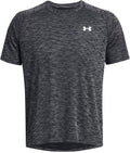 Under armour ua tech texturood ss-blk heren sportshirt - zwart - wit