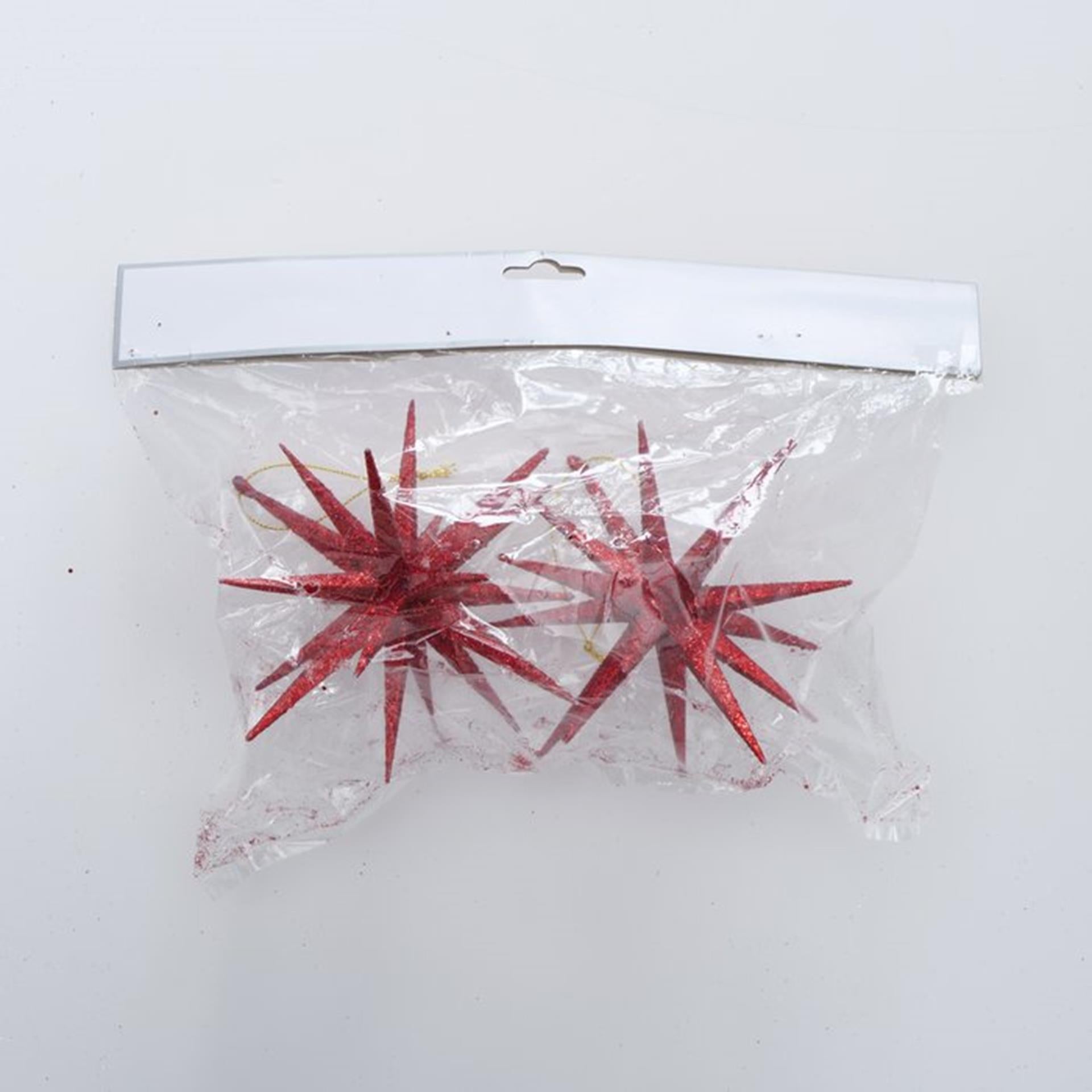 Boltze home kersthanger ster glitter 2 stuks rood