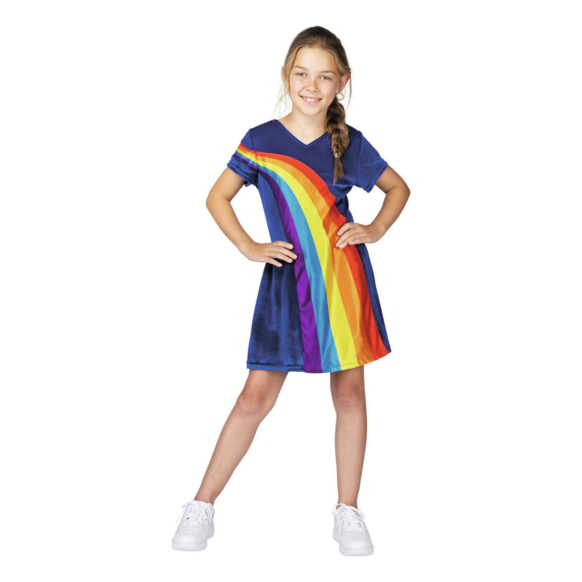 Studio 100 K3 Verkleidungskleid – Regenbogenblau, 9–11 Jahre