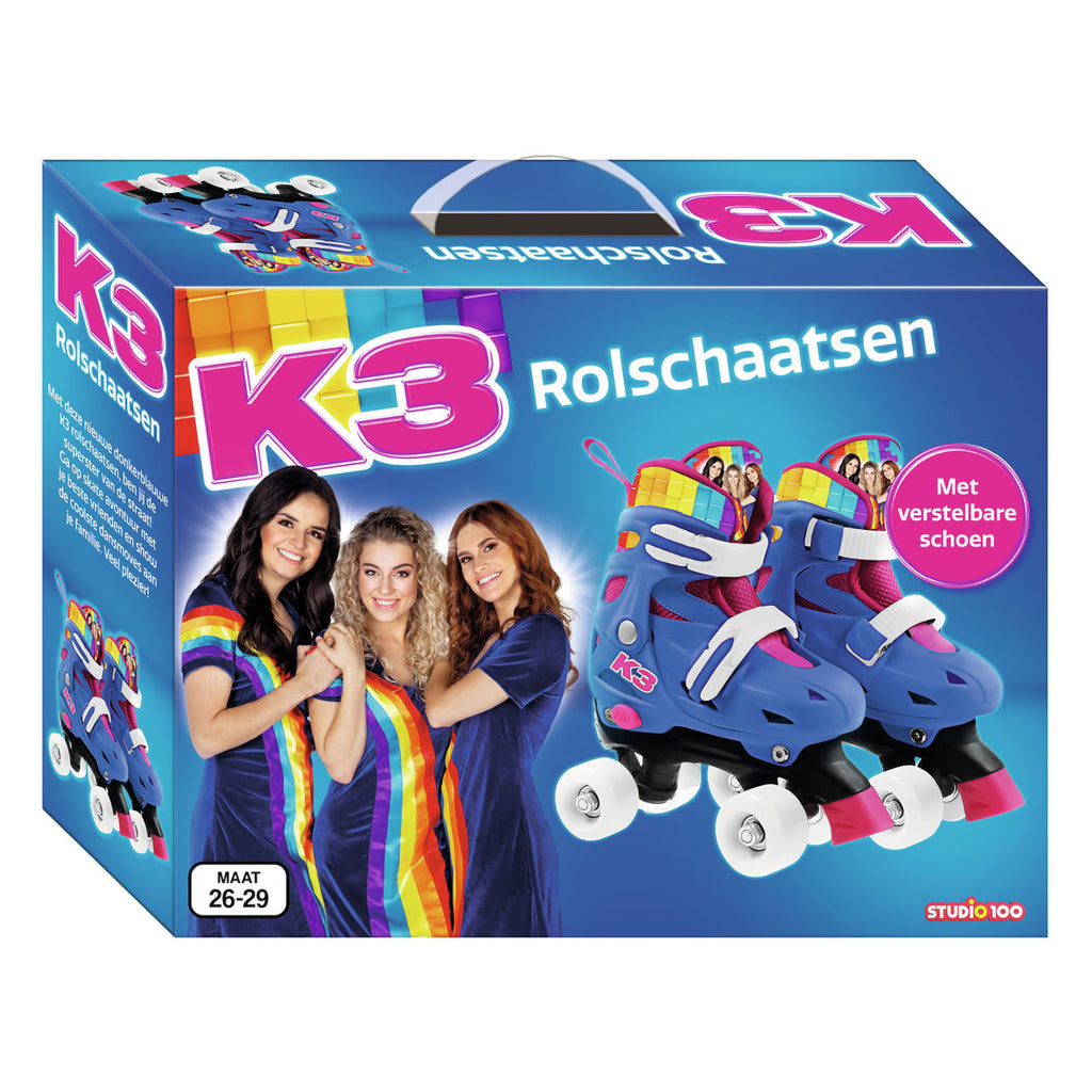 Studio 100 K3 Rollschuhe, Regenbogenfarben, Größe 26-29