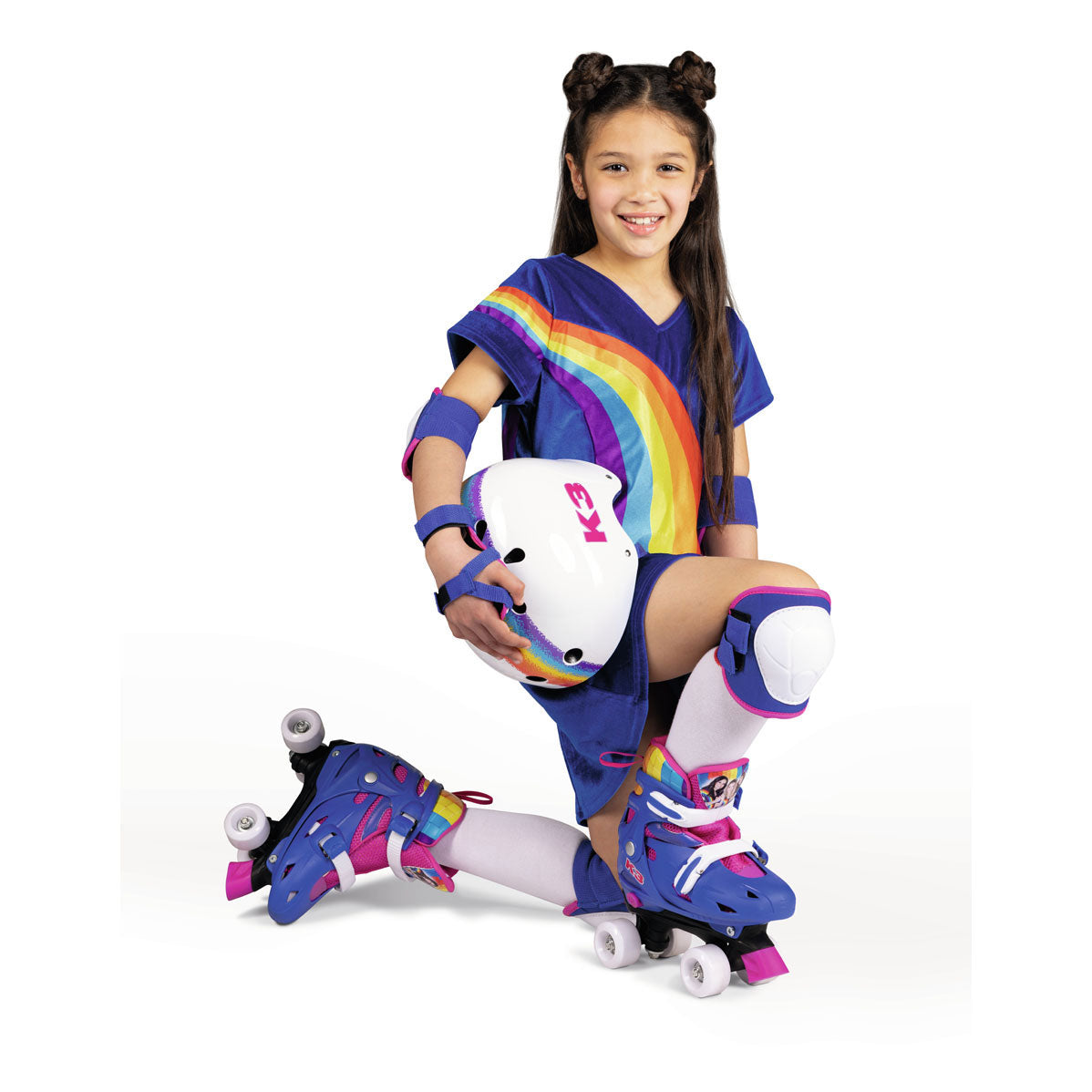 Studio 100 K3 Rollschuhe, Regenbogenfarben, Größe 34-37