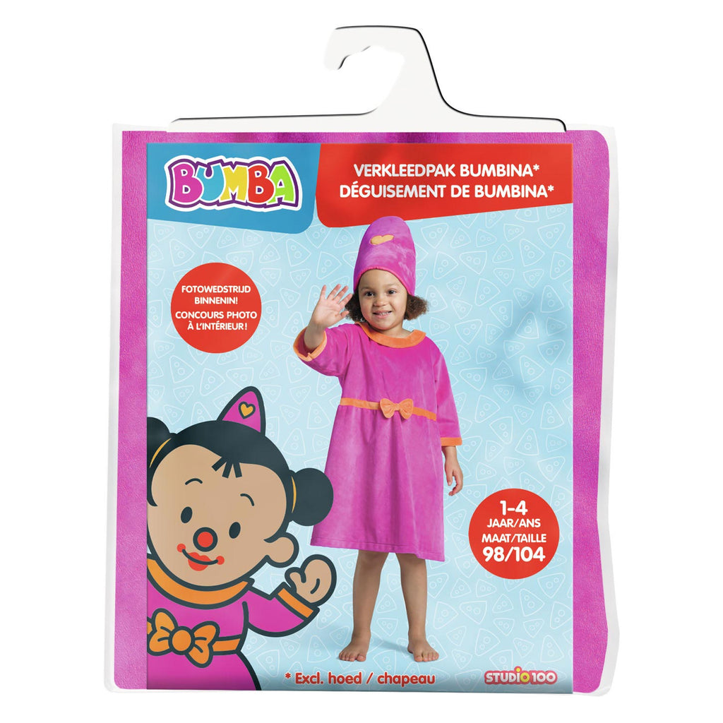 Bumba - verkleedkleding - bumbina verkleedpak 1 tot en met 4 jaar - maat 98 104 - exclusief hoed