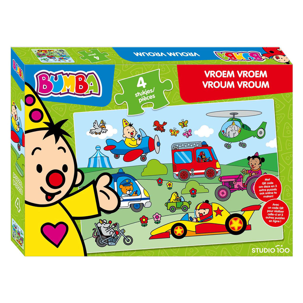 Bumba puzzel vroem vroem - 4st.