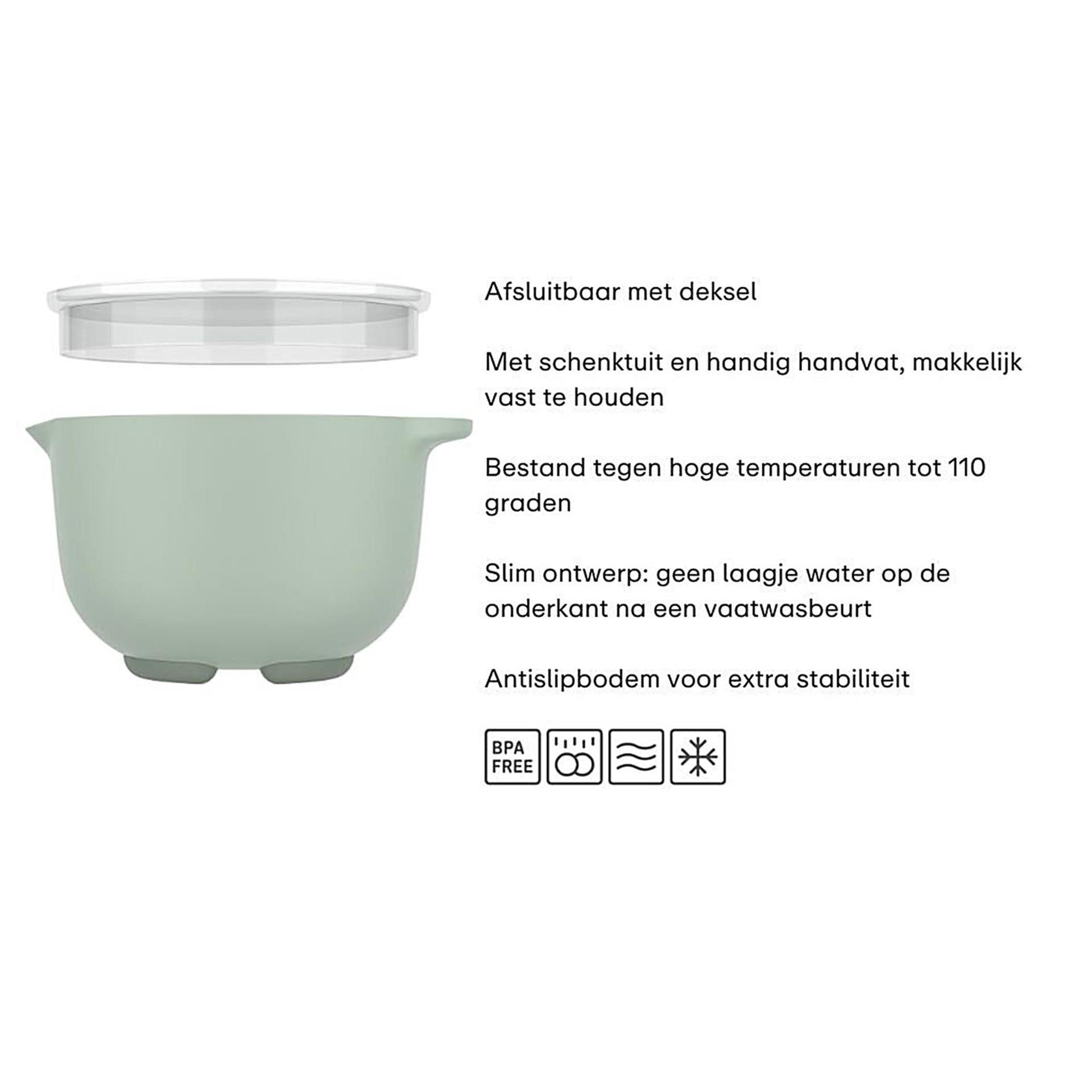 Mepal beslagkom met deksel 1,5l chalk