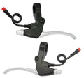 Saccon Bremshebelset für E-Bikes mit magnetischem Bremsabschalter. Schwarz und silber.