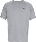 Under armour ua tech 2.0 ss tee-gry heren sportshirt - steel light heather - zwart
