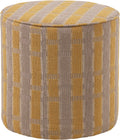 Woood sarli poef hoog dessin - chenille - taupe geel - 46x46x46
