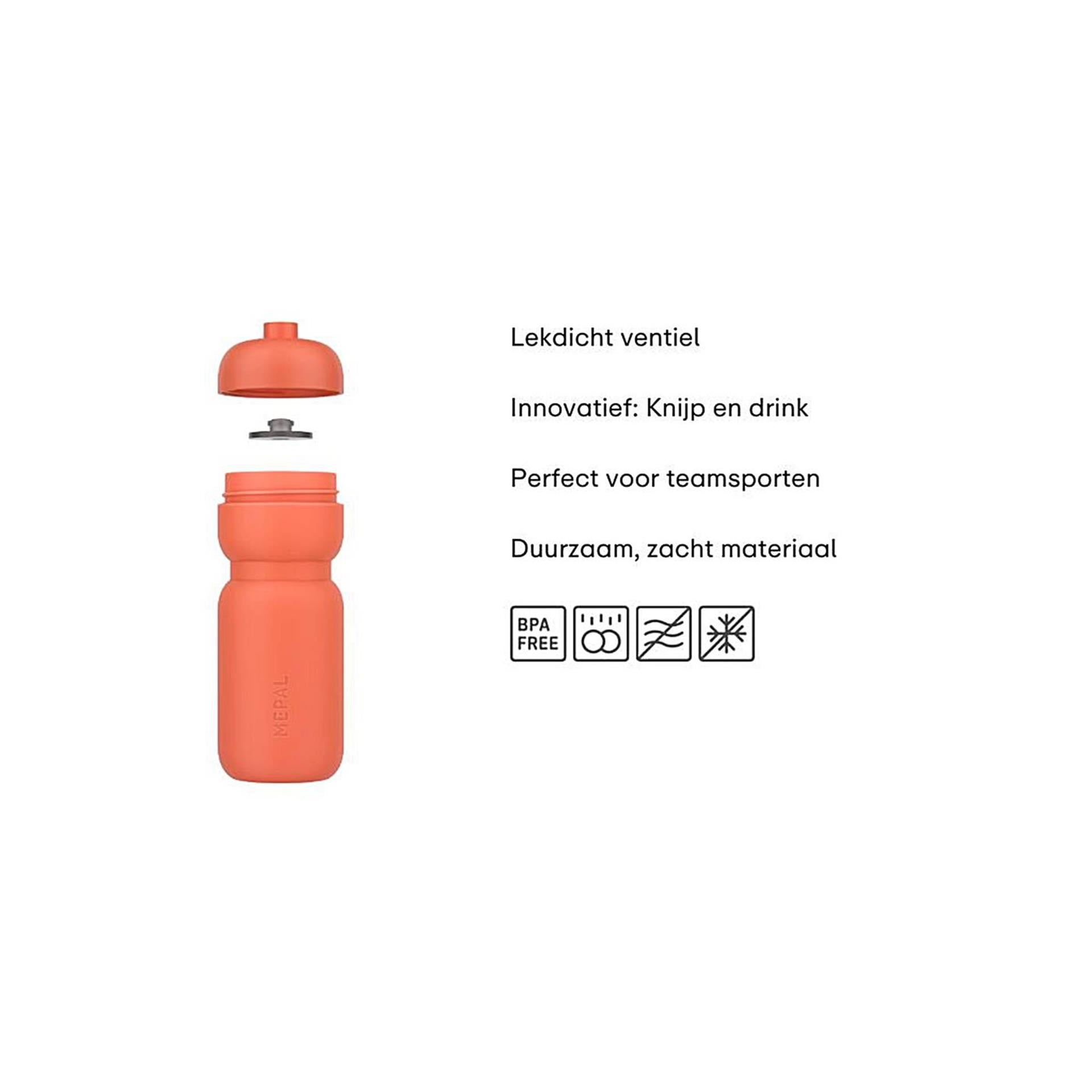 Mepal bidon squeeze 600ml peach orange