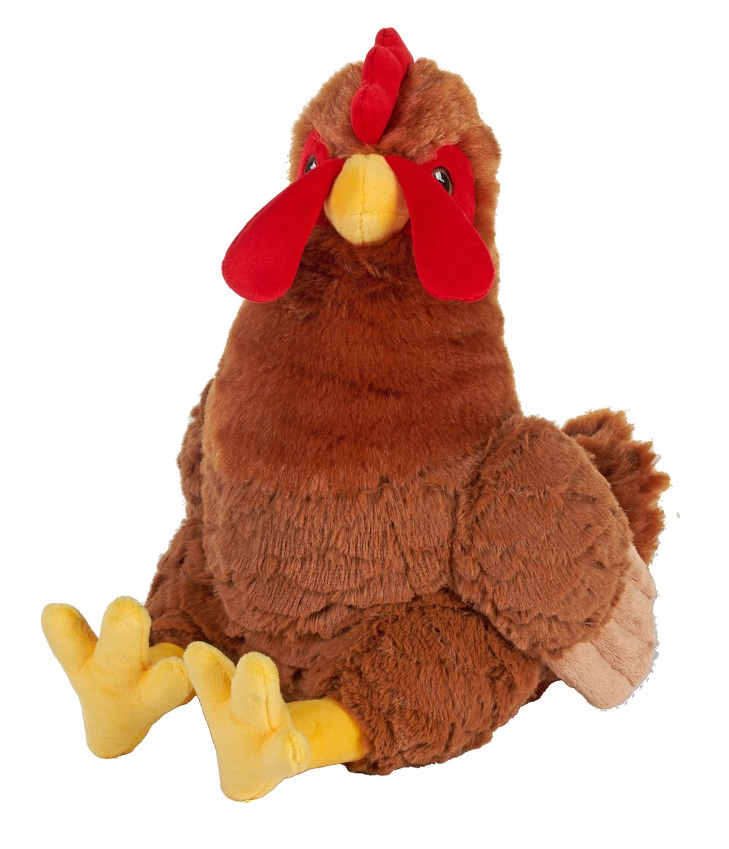 Wild republic knuffel kip - haan - dieren knuffels - pluche - 30 cm - zittend - kippen
