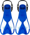 Atlantis dolphin - flippers - zwemvliezen - verstelbare hielstrap - voor zwemmen snorkelen - volwassenen - blauw wit - 36-41
