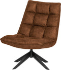 Woood jouke draaifauteuil - kunstleer - cognac - 97x70x85