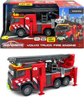 Majorette grand series - volvo fmx brandweerwagen nl - metaal - licht en geluid - 19 cm - speelgoedvoertuig