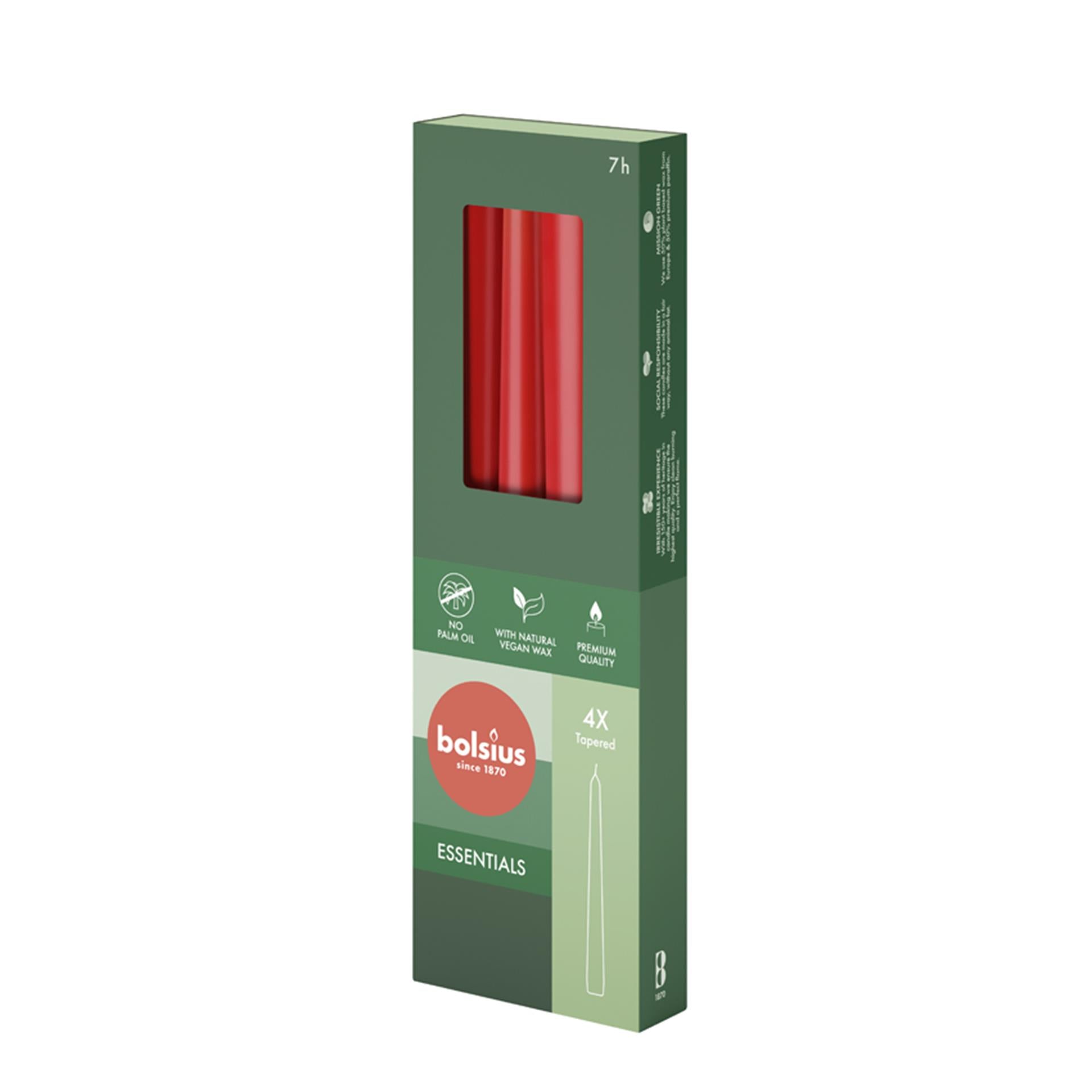 Bolsius gotische kaarsen delicate red 4x