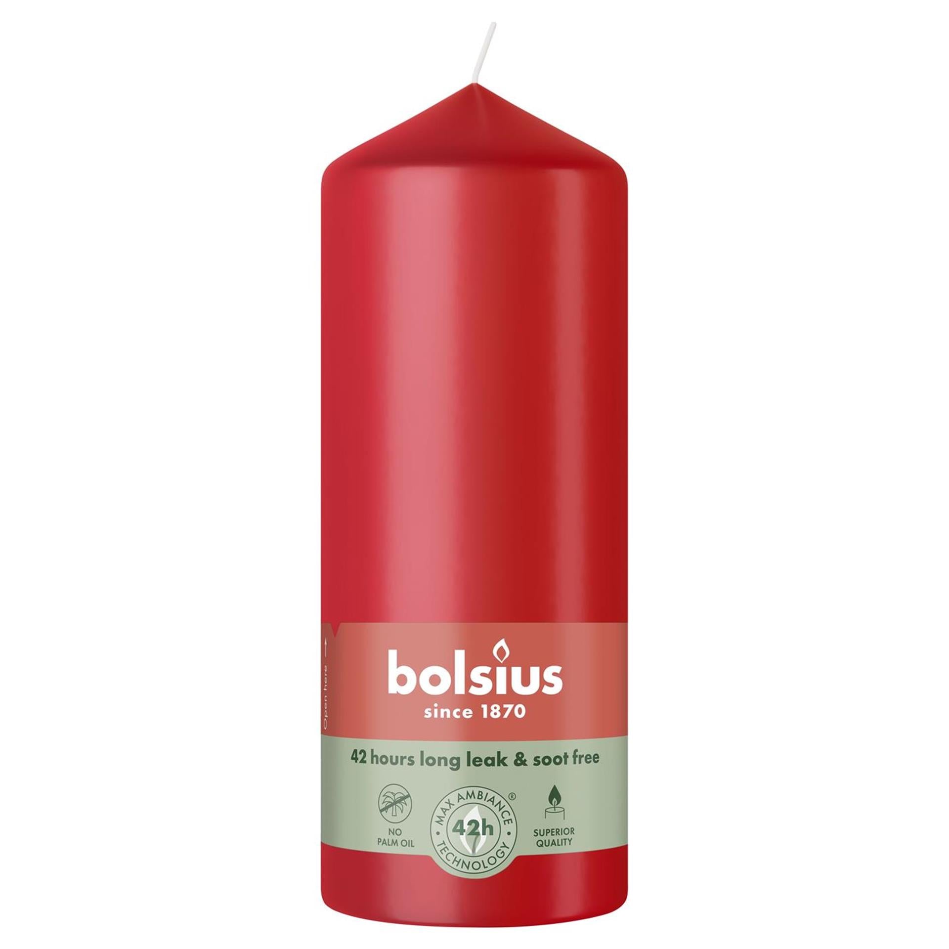 Bolsius stompkaars 150 58 delicaat rood