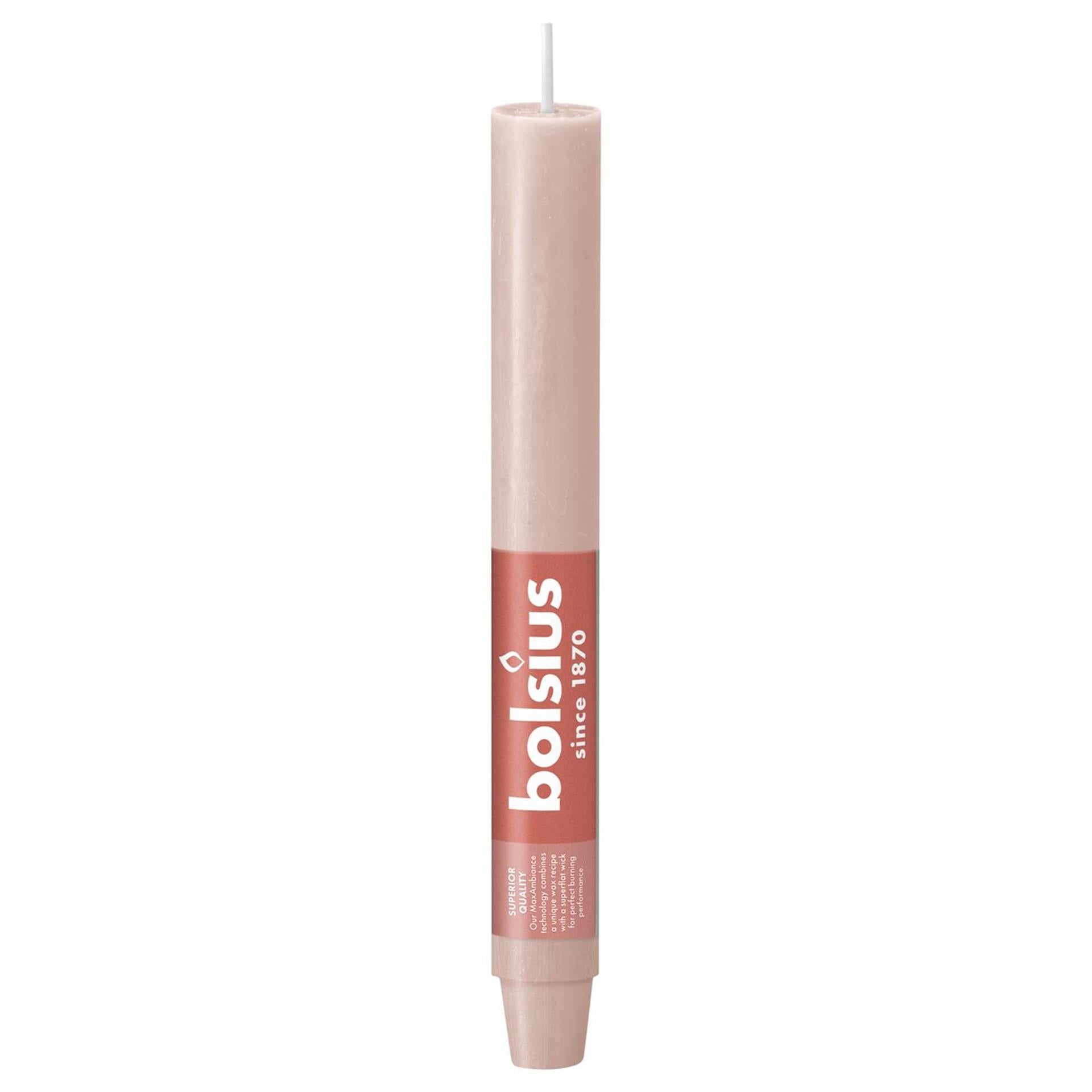 Bolsius tafelkaarsxl 230 30 rustiek nevelig roze