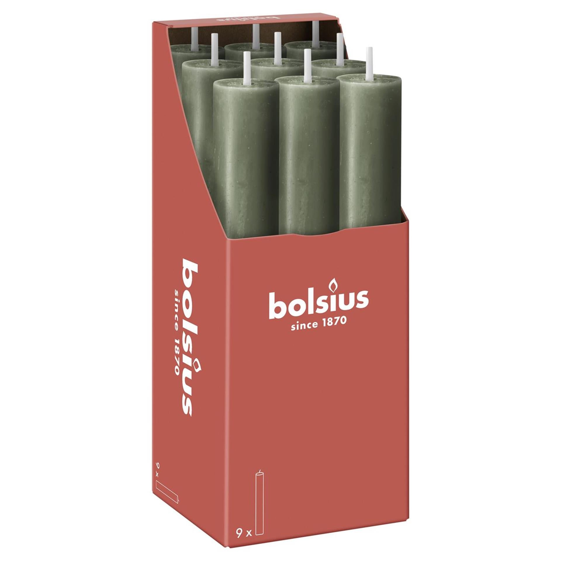 Bolsius tafelkaars xl 230 30 fris olijf