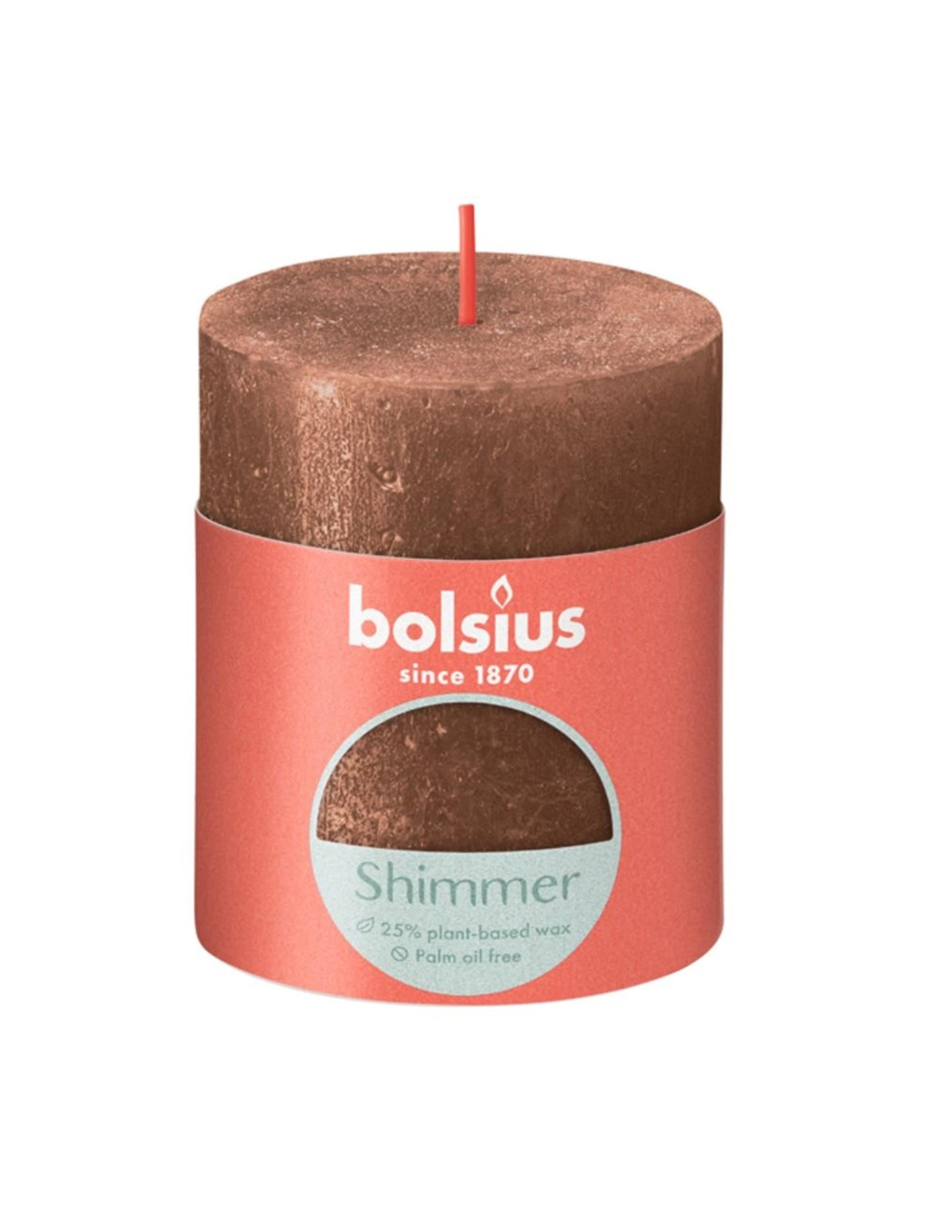 Bolsius rustiek stompkaars 80 68 koper