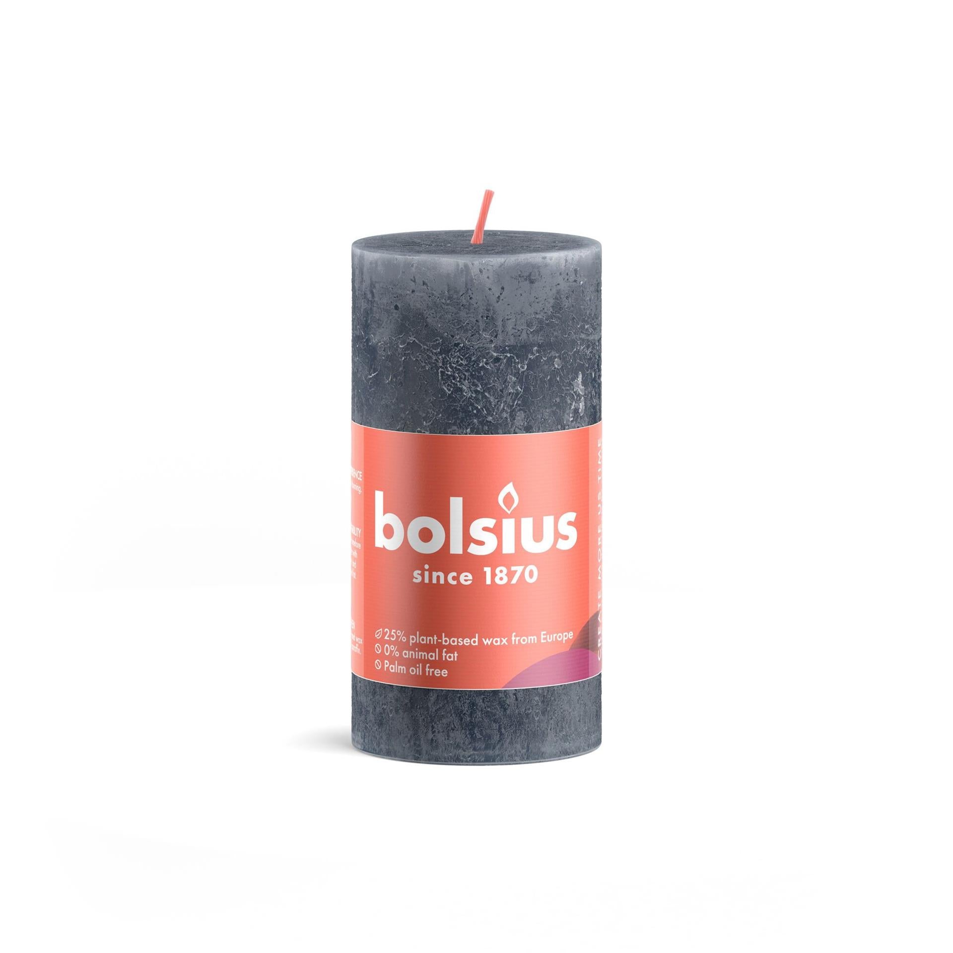 Bolsius rustiekkaars 100 50 lucht blauw