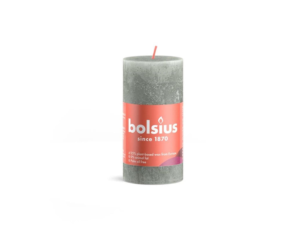 Bolsius rustiek kaars 100 50 jade green