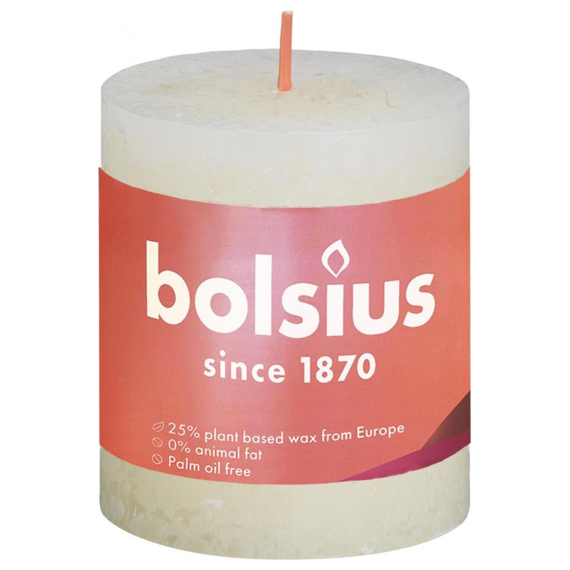 Bolsius shine collection rustiek stompkaars 80 68 soft pearl- zacht parel