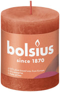 Bolsius shine collection rustiek stompkaars 80 68 earthy orange- aards oranje
