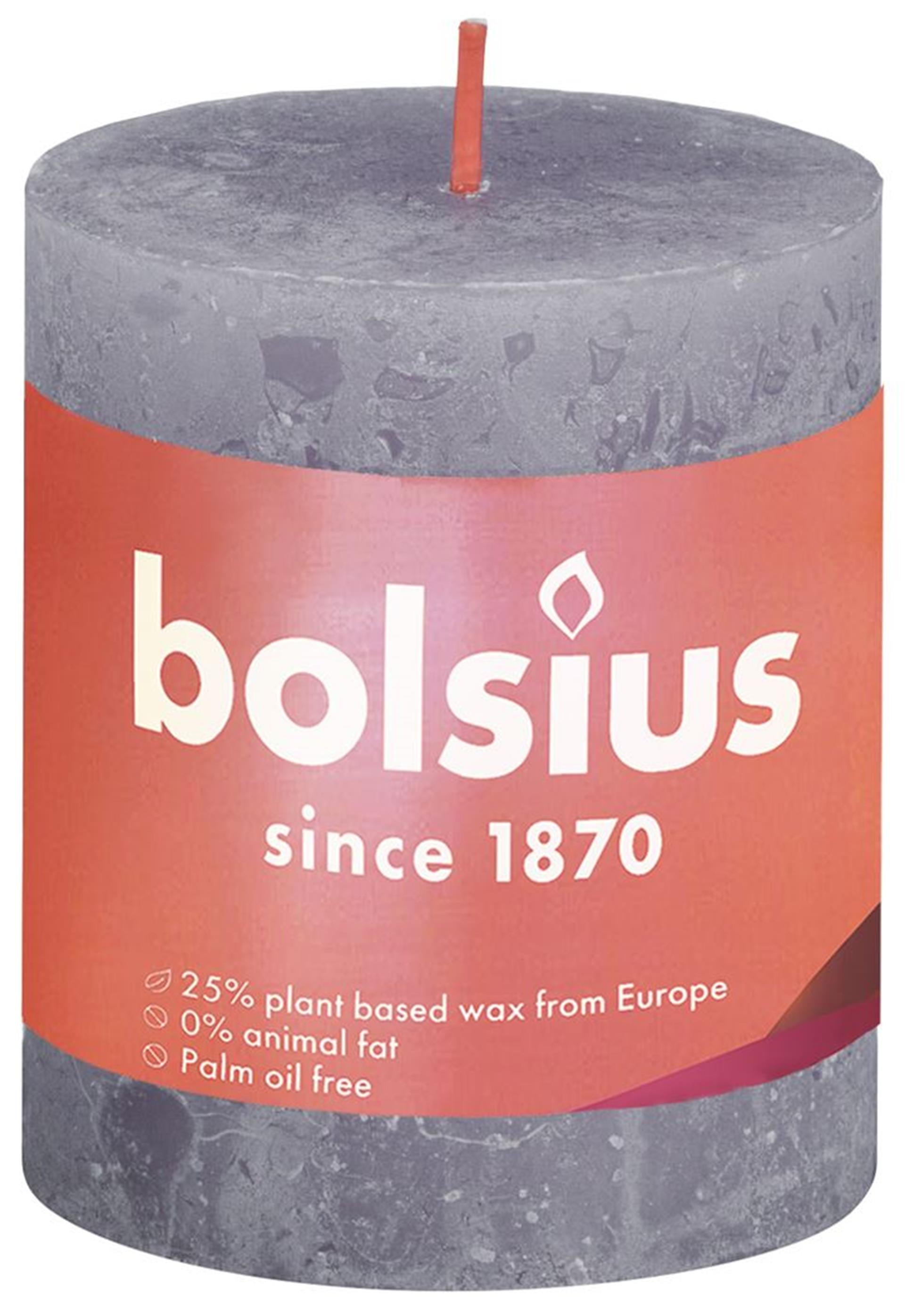 Bolsius rustiek stompkaars 80 68 paars