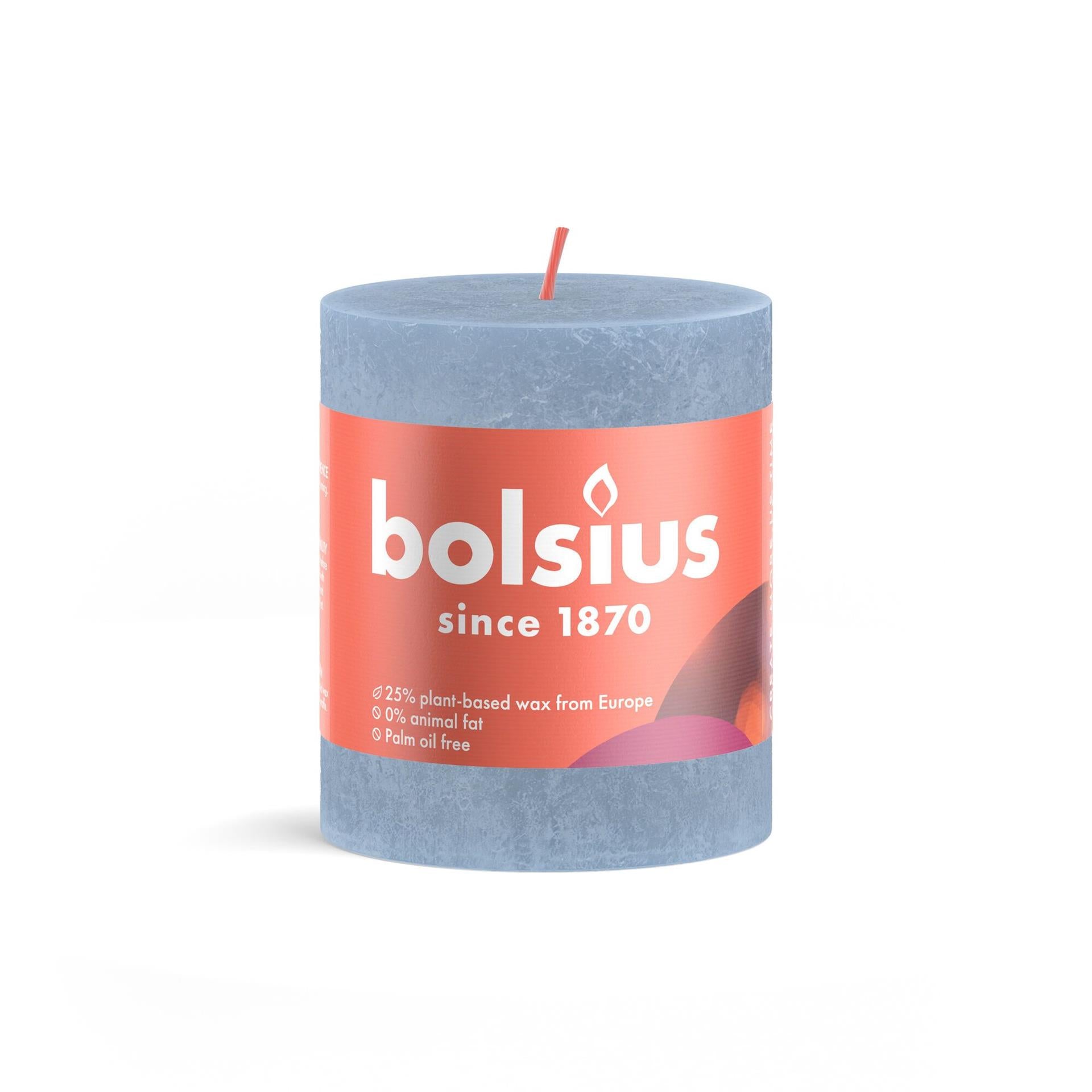 Bolsius rustiekkaars 80 68 lucht blauw