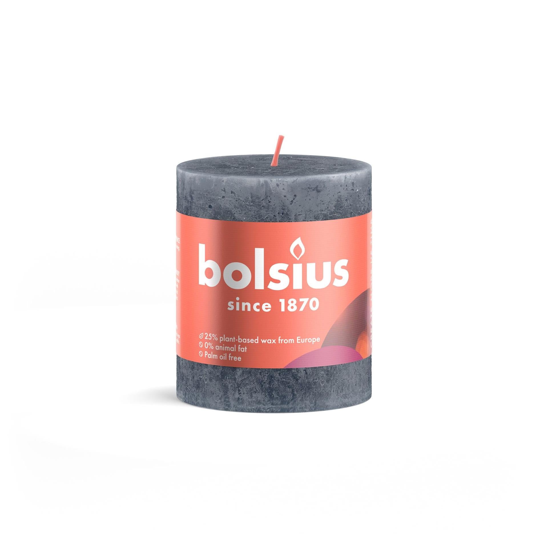 Bolsius rustiekkaars 80 68 lei blauw