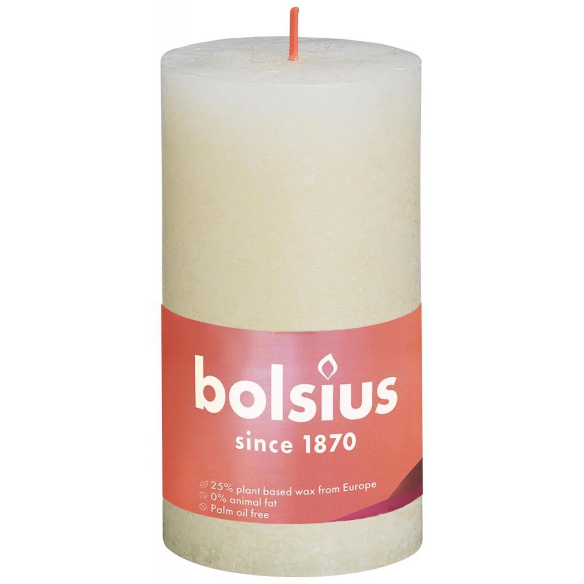 Bolsius rustiek stompkaars 130 68 ivoor