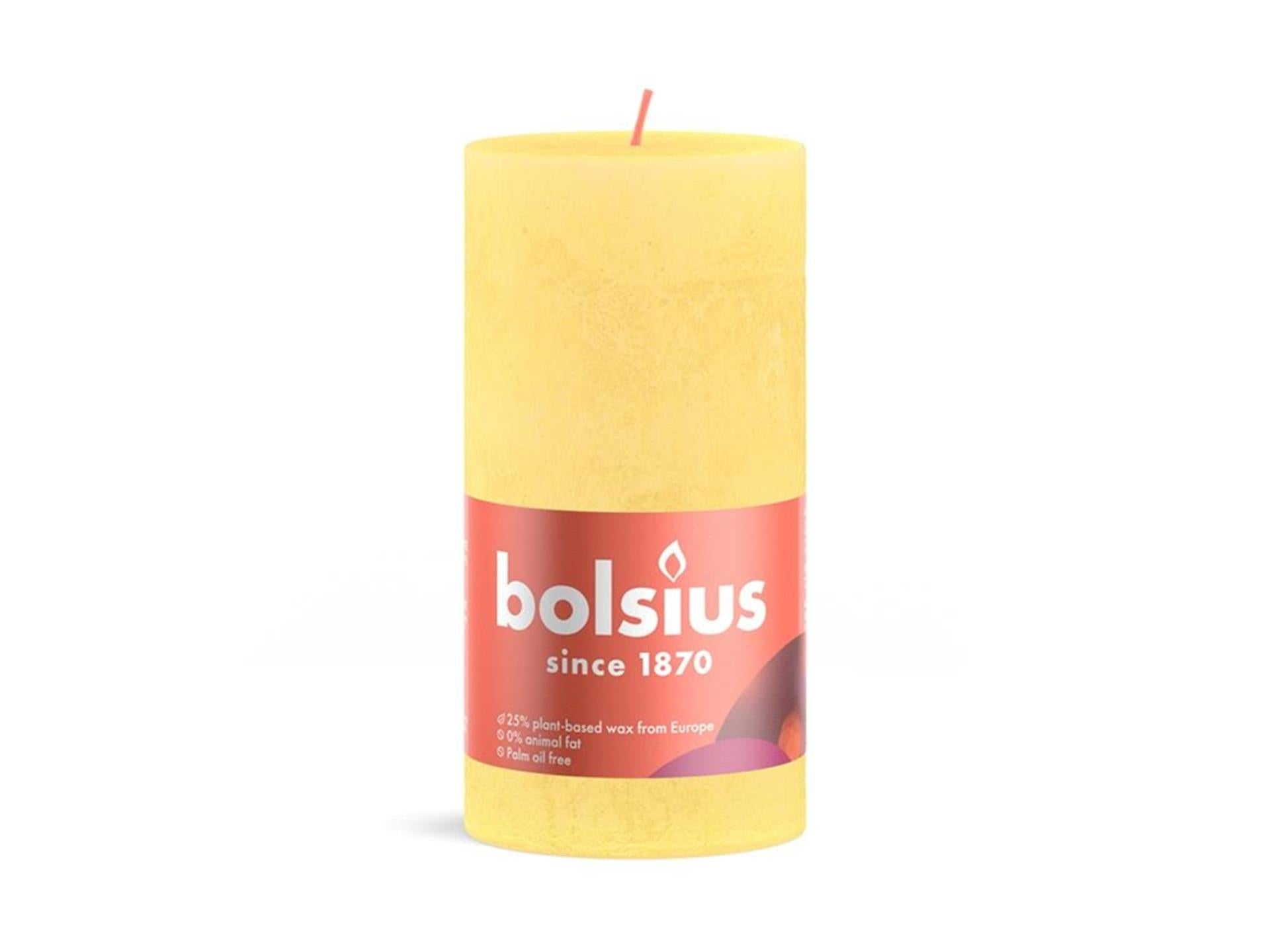 Bolsius rustiek kaars 130 68 geel